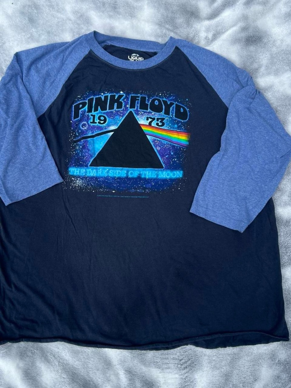 Liquid Blue Black & Blue Pink Floyd Dark Side Raglan Tee